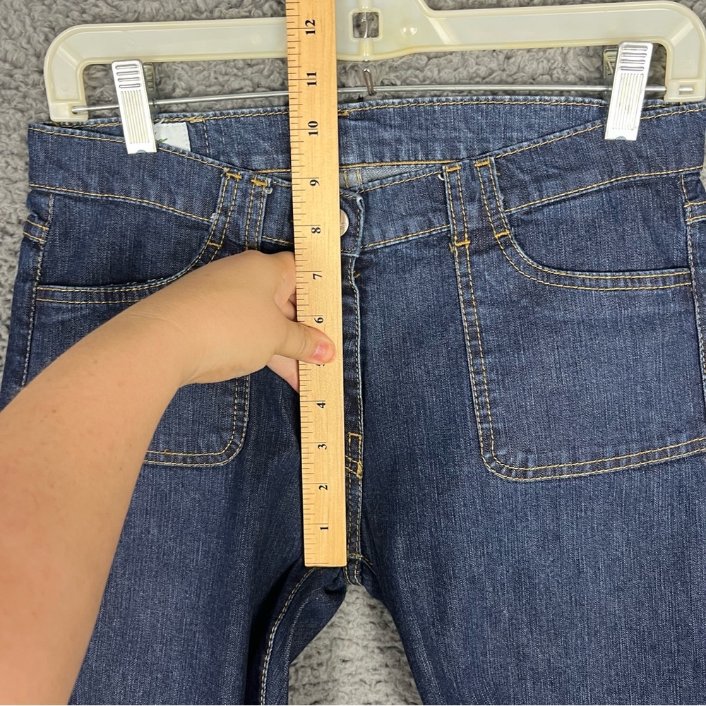VTG Y2K Lacoste Blue Jeans Low Rise Patch Pocket Straight Leg Denim Sz 38 (US 8) - Picture 10 of 14